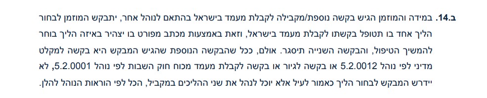 Restriction to have two parallet applications for different types of visas in Israel